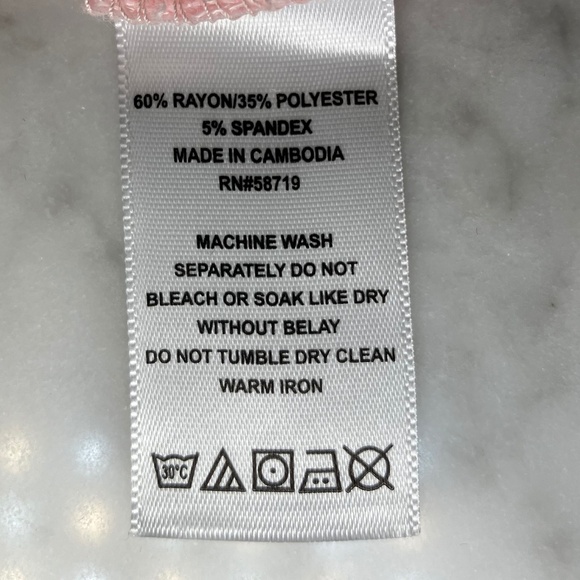 NWT Elementz Pink Long Sleeve Top/Mock Wrap Around - Picture 10 of 11